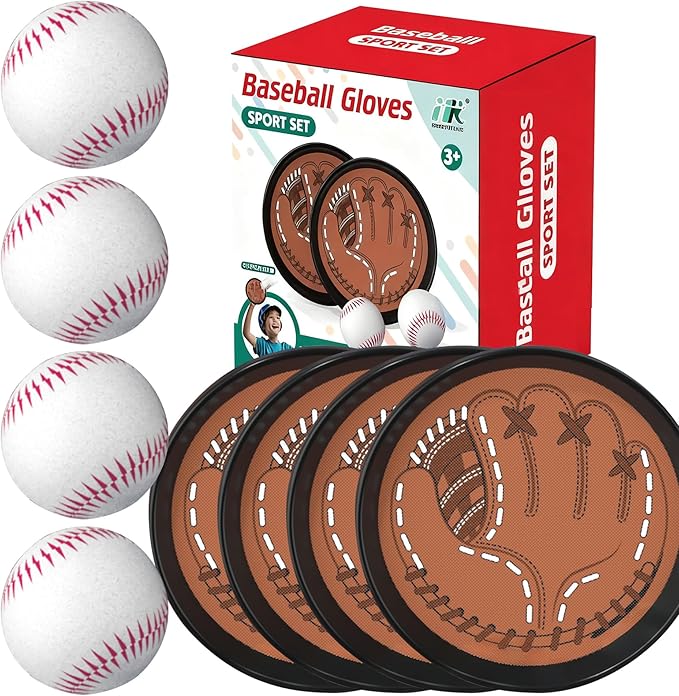 New 2026 Toss and Catch Game Ball Set Beginner Baseball Training Glove - Premium Toy Paddle Fits All Hand Sizes Toddlers Teens & Adults, Fun Gift Idea for Boys & Girls Toddler Baseball Glove
