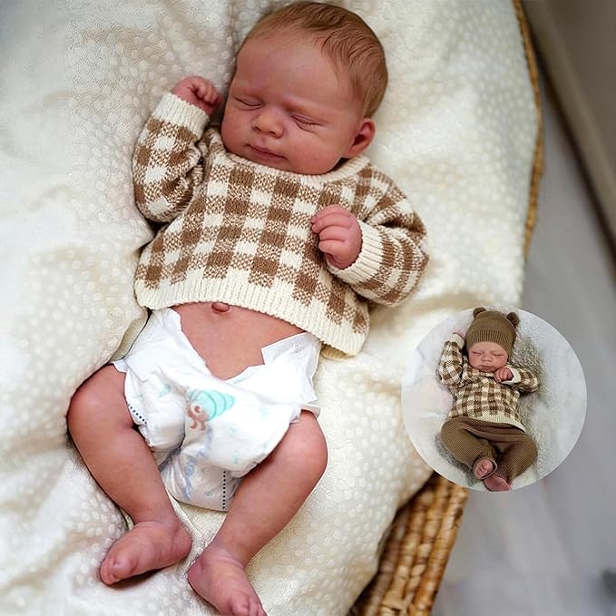 Anano Reborn Baby Dolls Silicone Full Body, Realistic Baby Doll Newborn Boy 18 in Full Silicone Babys Doll, Real Life Babys Reborn Dolls, Lifelike Babies with Accessories