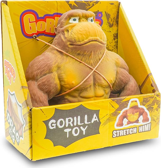 Stretchy Monkey Fidget Toy - Funny Brown Gorilla Stress Relief Toy, Squeeze and Decompress, Easter Gift for Kids and Adults