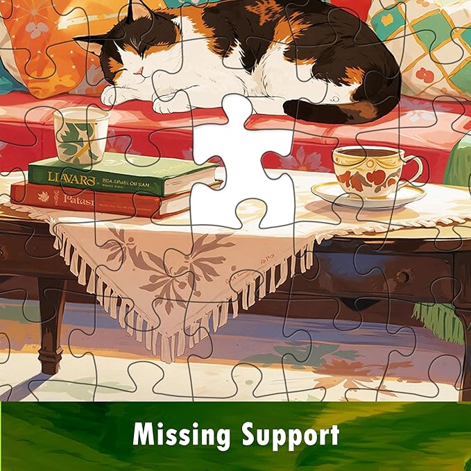 Cat Cozy Puzzles 1000 Piece Jigsaw Puzzle for Adults, Puppy Kitten Plants Jigsaw Puzzles with Letters on Back, Impossible Challenging Hard Colorful Modern Art Puzzles Home Decor, 27.5 x 19.7 Inch