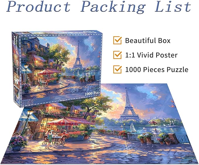 Jigsaw Puzzles for Adults 1000 Pieces, Interlock Perfectly No Dust, Impossible Difficult Hard Fun 1000 Piece Jigsaw Puzzles for Adults-1:1 Poster-Scenery Under The Tower