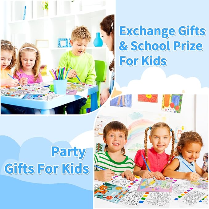 Rotu Water Coloring Books for Kids Party Favors for Kids 4-8, 30 Pack Birthday Gifts Classroom Prizes Goodie Bags Stuffers Bulk Art Craft Supplies, 210Pcs
