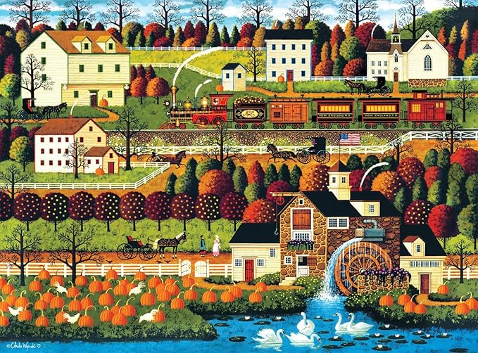 Buffalo Games – Charles Wysocki - Honey Pumpkin Valley - 1000 Piece Fall Jigsaw Puzzle - Festive Puzzle for Adults – Precision-Cut Pieces, Autumn Artwork and Hours of Relaxing Fun