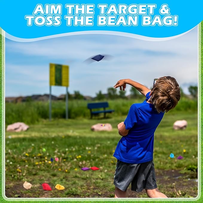 32 Pack Bean Bags Toss for Kids Cornhole Bean Bags Colorful Bean Bags for Tossing Canvas Toss Bags Hand Toy Toss Games Weights for Outdoor Yard Games, Assorted Colors (Fresh Colors,3.15 x 3.15 Inch)
