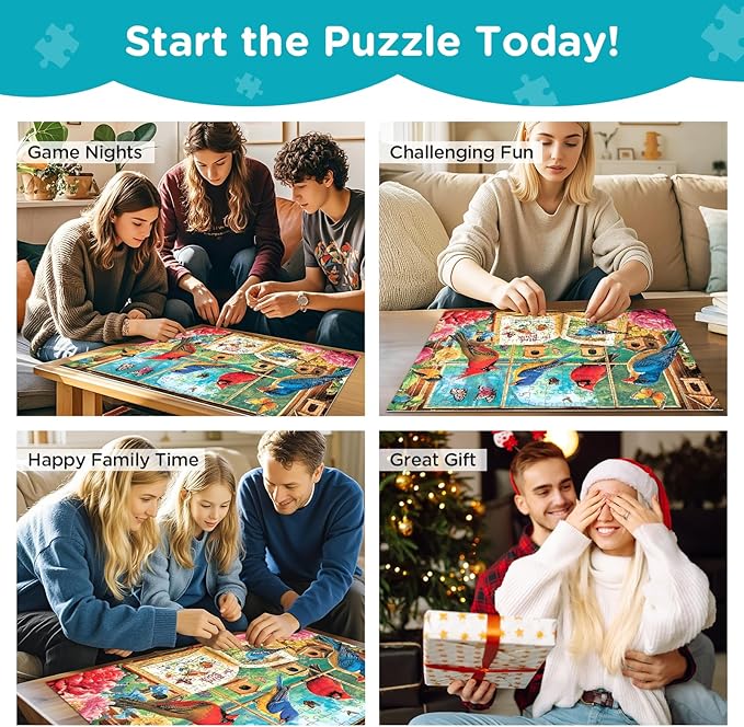 Jigsaw Puzzles for Kids Adults Seniors 300 Pieces, Bird Book 300 Pieces Adult Puzzle, Challenging Yet Relaxing Pieces Puzzle Game for Kids Adults Seniors, Thick Cardboard Jigsaw Puzzle