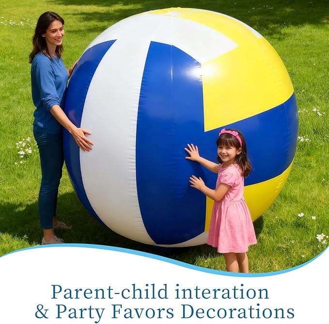60 Inch Giant Inflatable Beach Volleyball Balls Large PVC Jumbo Beach Sports Balls Toys for Outdoor Activity Party Favors
