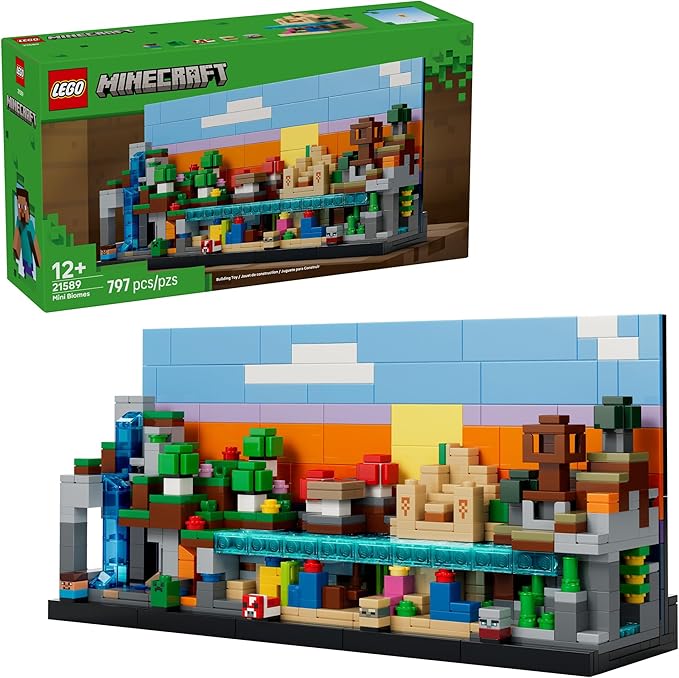 LEGO Minecraft Mini Biomes Building & Pretend Play Toy for Boys & Girls - Video Game Playset & Toy Figures for Preteens, Ages 12 + - W/2 Minifigures & 3 Microfigures - Gift Idea for Birthdays - 21589