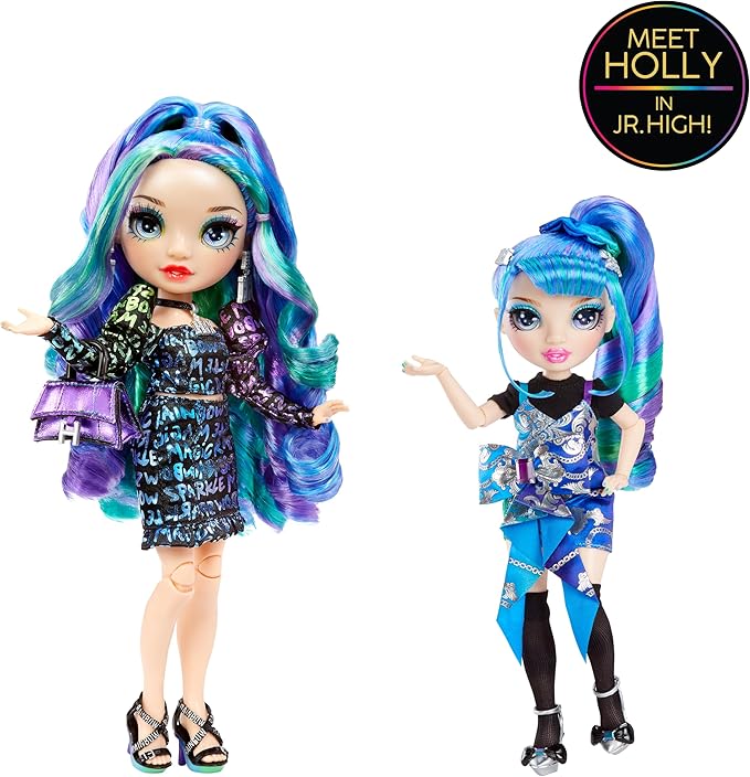 Rainbow High Junior High Special Edition Holly De’Vious - 9" Blue and Green Posable Fashion Doll with Accessories and Open/Close Soft Backpack. Great Toy Gift for Kids Ages 4-12