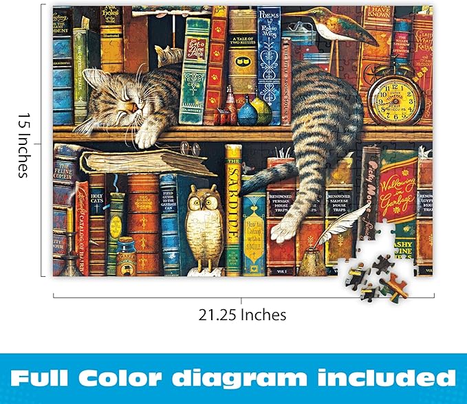 Buffalo Games - Charles Wysocki - Frederick The Literate - 300 Piece Jigsaw Puzzle For Adults - Large, Oversized Pieces - Challenging Puzzle Perfect for Game Nights - Finished Size is 21.25 x 15.00