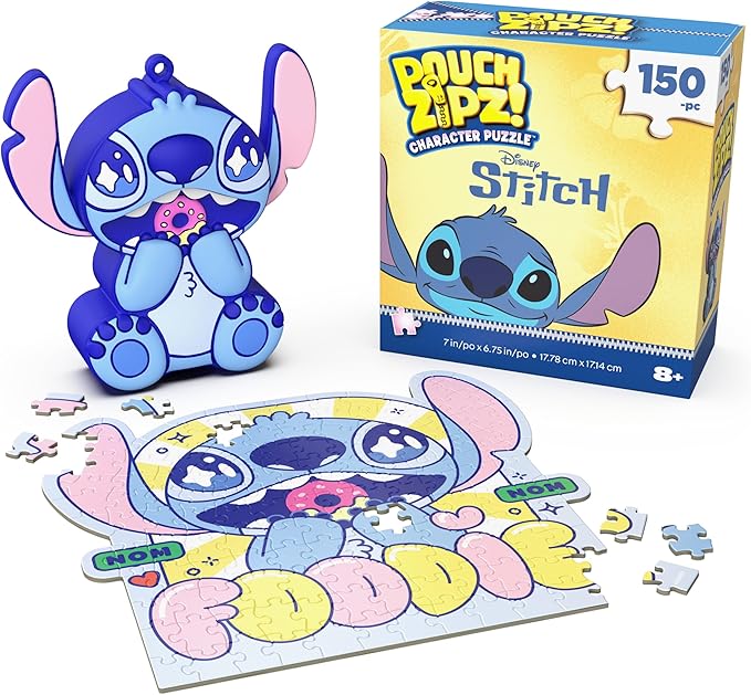 Spin Master Games, Stitch Micro Puzzle in Vinyl Pouch, 150 Pieces, Kids Puzzle Disney Collectible Case, Kids Toys for Girls & Boys, for Ages 8 & Up