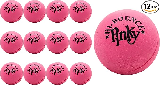 JA-RU Hi Bounce Pinky Ball (12 Balls) – Solid Pink Rubber Bouncy Balls for Kids, Outdoor Playground Toys, Stress & Massage Balls, Bulk Party Favors & Classroom Prizes. 976-12p