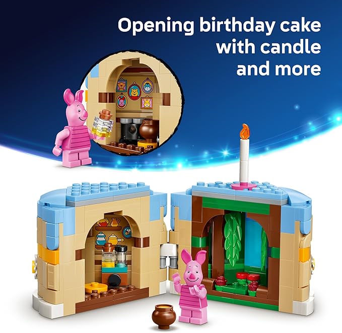 LEGO Disney Piglet's Birthday Fun Building Toy - Winnie The Pooh Toy for Girls & Boys, Ages 9+ - Gift for Birthdays - Kids Room Decor - 43305