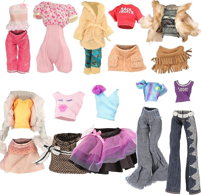 BARWA 10 Sets Doll Clothes for 11 inch Monster Girl Doll Fashion Outfits Casual Tops Pants