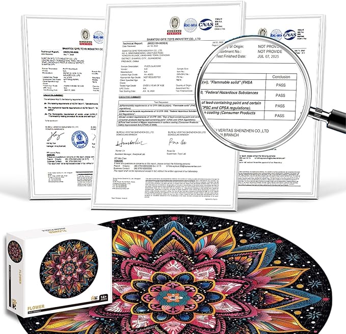 1000 Pieces Circular Mandala Jigsaw Puzzles, Round Puzzle Game Toys Gift 26.7" x 26.7" Q1168