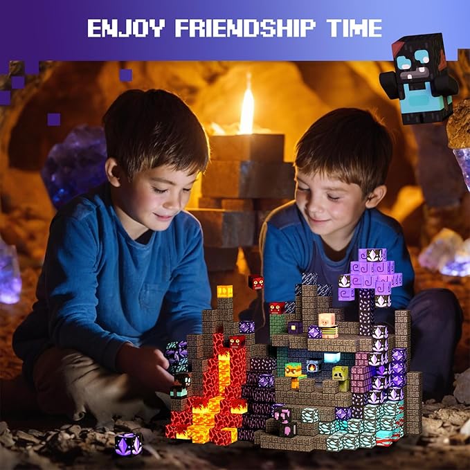 GobiDex Magnetic Blocks, Building Toys Game-Based Build Magwonder Cave World with Magnet Construction Toys STEM Sensory Gift for Boys Girls Birthday