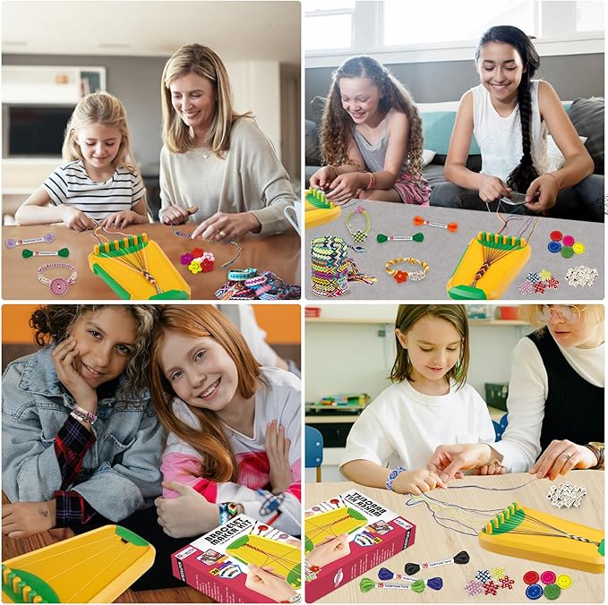 Friendship Bracelet Making Kit for Girls Ages 8-12, Kids Jewelry Making Kit with 28 Pre-Cut Threads and Letter Beads, Arts and Crafts for Kids, Birthday Easter Gifts for 6 7 8 9 10 11 12 Year Old
