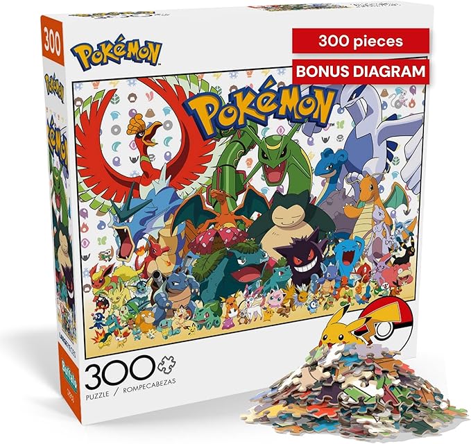 Buffalo Games - Pokémon - Fan Favorites - 300 Piece Jigsaw Puzzle for Adults - Vibrant Jigsaw Puzzles with Oversized Pieces - Finished Size 21.25 x 15.00