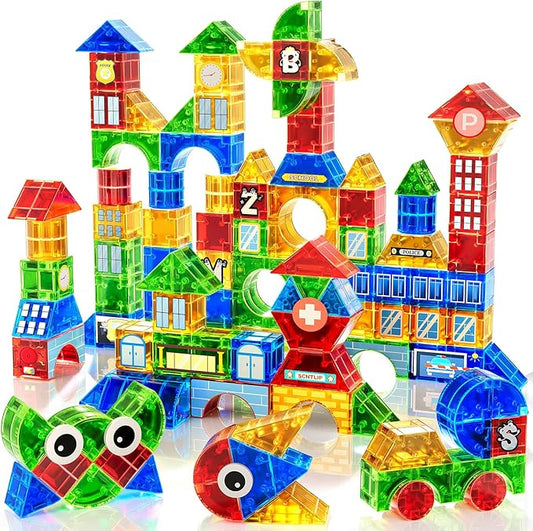 Magnet Toy for Toddlers 3-5, 115 Pieces Magnet Building Toys for Kids 4-8, Preschool Educational Christmas Birthday Gifts Toys for Kids Ages 3-5 Year Old Boys and Girls