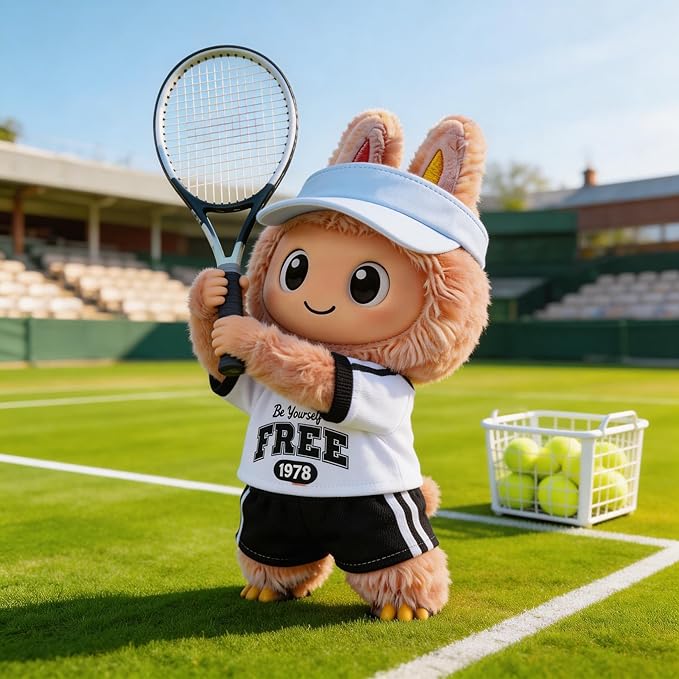Sports-Themed Tennis Outfit 4 piece Set,is Suitable for a 17cm Dolls, Dolls Clothing Accessories ( No Doll )