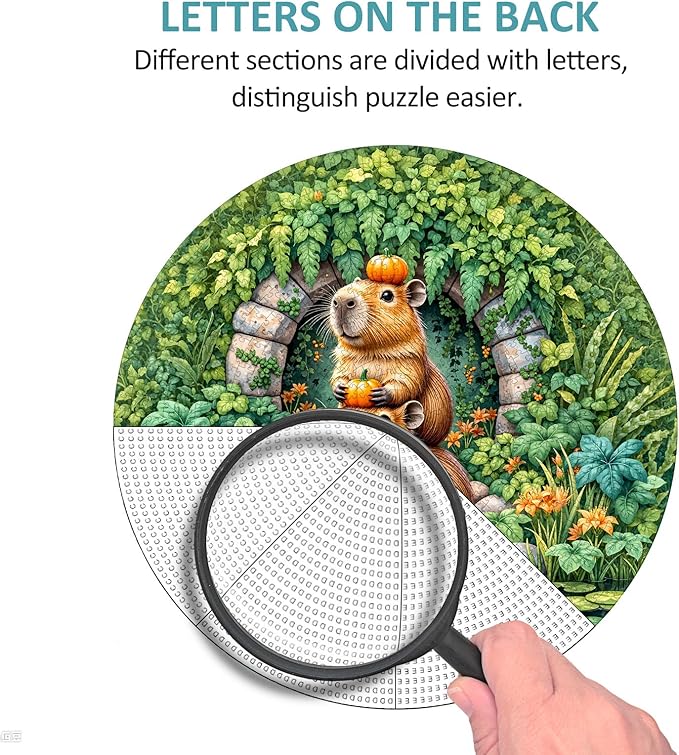 Capybara Puzzles for Adults 1000 Pieces, Round Animal Jigsaw Puzzles 1000 Pieces, Impossible Difficult Hard Challenging Puzzles for Adults, Art Puzzle for Home Decor (26.5 * 26.5in)