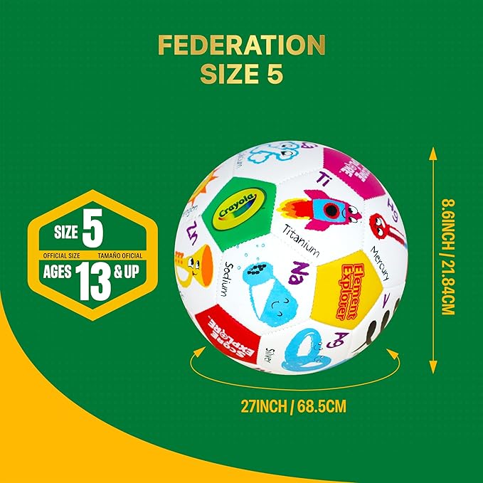 Crayola Official Soccer Ball - Unisex Kids - Element Size 5