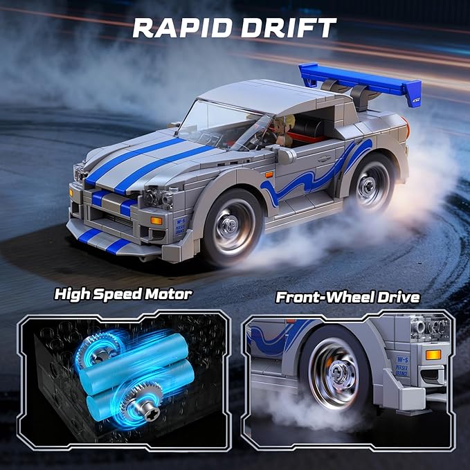 Wise Block STEM Building Toy for Boys & Girls, Ages 8+, 365 Pcs Remote Control Race Car Building Set for Display W/Realistic Steering & Engine Driver Minifigure, Birthday Gifts for Kids & Fans