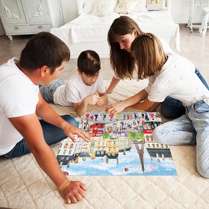 500 Piece Puzzles for Adults Paris Puzzles Jigsaw Puzzles 500 Pieces Tower Adult Puzzle Family Challenging Game Gift for Friends 20.5x15IN