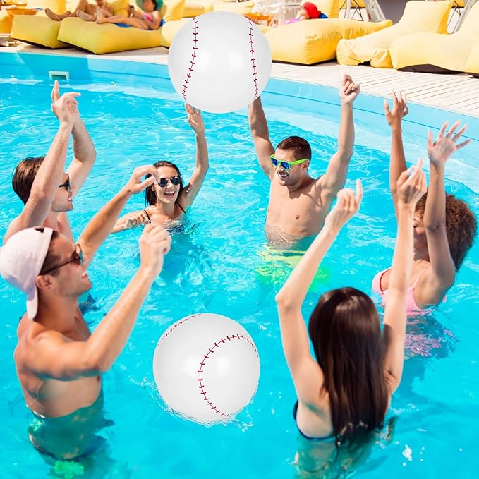 Mototo 50 Pack Inflatable Beach Balls 16 Inch Giant Blow up Inflatable Balls Bulk for Summer Swimming Pool Beach Game Goodie Bag Super Bowl Theme Sport Event Birthday Party Favor