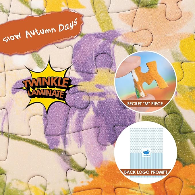 MOMIBOOK 1000 Piece Puzzle for Adults Jigsaw Puzzles of Slow Autumn Days, Painting Image Touch Film Fall Puzzles Challenging Hard Impossible Puzzle Unique Party Christmas Birthday Gifts
