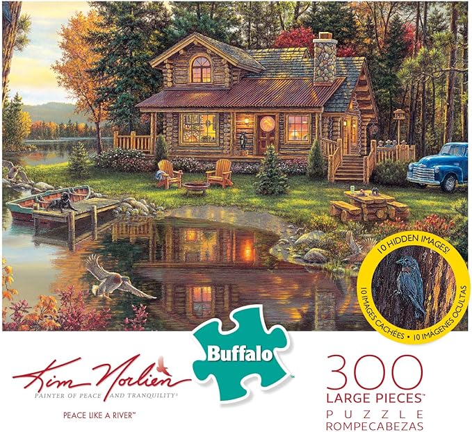 Buffalo Games - Kim Norlien - Peace Like A River - 300 Piece Jigsaw Puzzle for Adults - Large, Easy to Hold Pieces - Challenging Puzzle Perfect for Game Nights, Finished Size 21.25 x 15.00