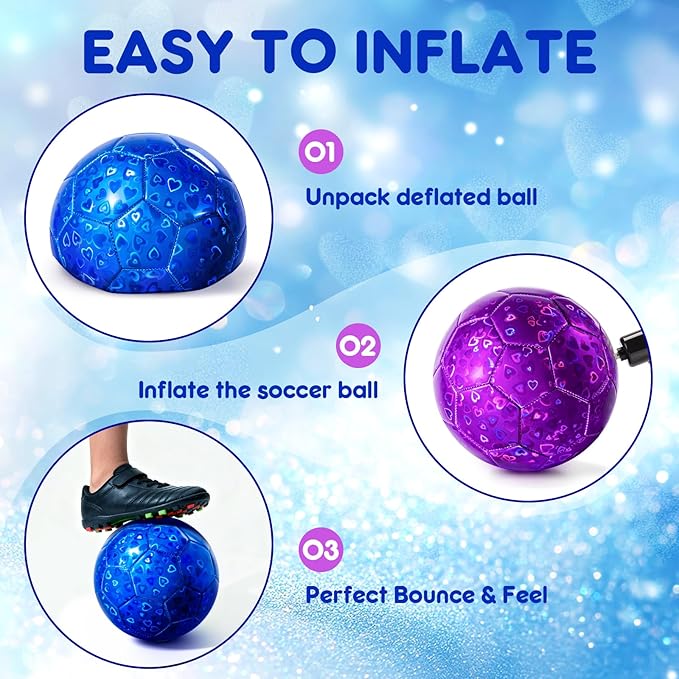 Toddler Soccer Ball Size 2 Size 3 - Small Soft Kids Ball 2 Pack for Ages 1-5 3-8 - Cartoon Sports Toy Boys Girls - Easter Basket Stuffers for Toddlers Kids - Soccer Gift for Indoor Outdoor Games