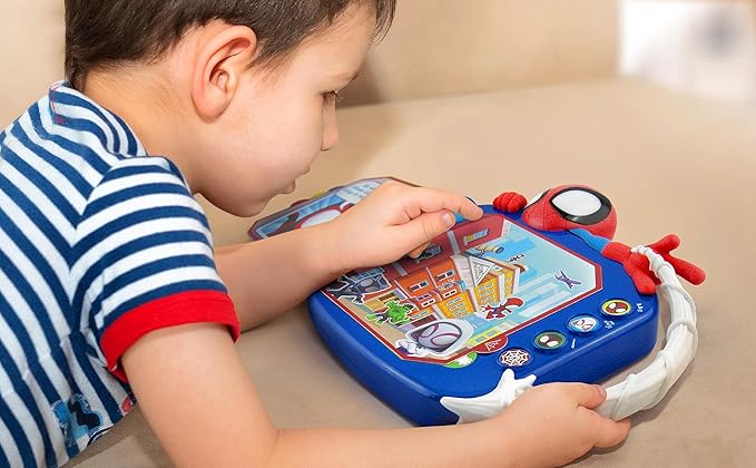 eKids Spidey and His Amazing Friends Book, Toddler Toys with Built-in Preschool Learning Games, Educational Toys for Toddlers