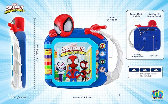 eKids Spidey and His Amazing Friends Book, Toddler Toys with Built-in Preschool Learning Games, Educational Toys for Toddlers