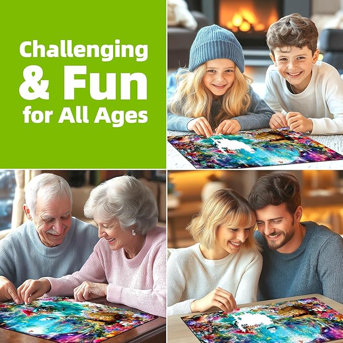 Magical Mermaid Realm 1000 Piece Puzzle for Adults, Fun Puzzles for Adults 1000 Pieces with HD Print & Poster, 27.5 * 19.7 in Dust Free, for Gifts Halloween Christmas Family Games Lovers