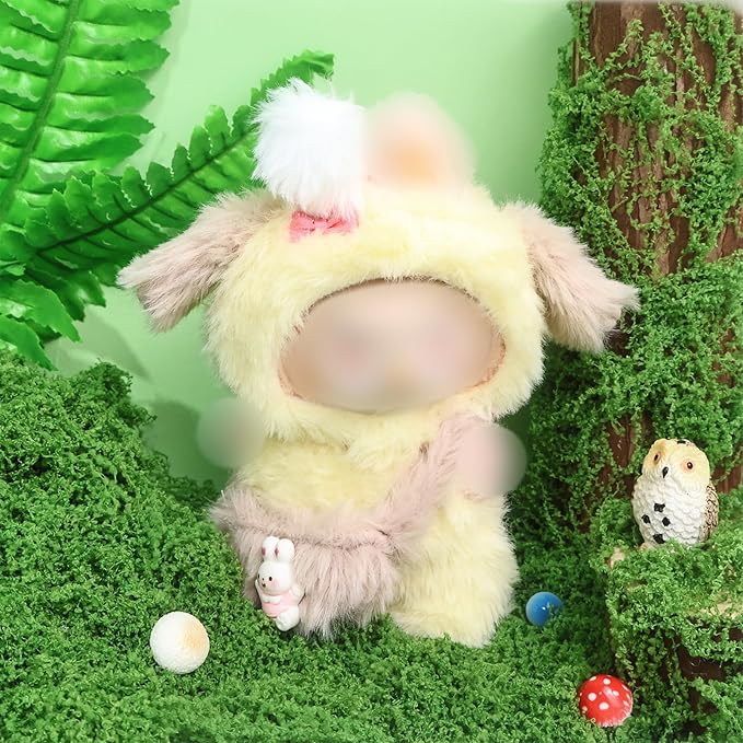 Clothes for labubu 17cm Accessories Suit Cute Clothes for Doll Dress up Animal Style Outfits (NO Doll)（Rabbit）