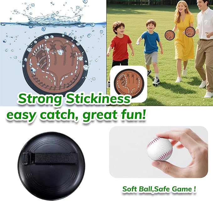New 2026 Toss and Catch Game Ball Set Beginner Baseball Training Glove - Premium Toy Paddle Fits All Hand Sizes Toddlers Teens & Adults, Fun Gift Idea for Boys & Girls Toddler Baseball Glove