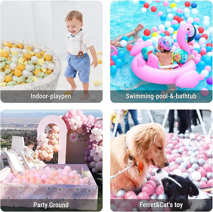 STARBOLO Star Ball Pit Balls for Toddlers- 100Pcs Crush Proof Plastic Toy Balls for Toddler Ball Pit, Ball Pit Play Tent, Baby Pool Water Toys, Kiddie Pool, Party Decoration, Photo Props.