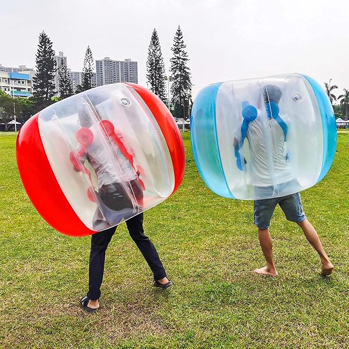 ZHUYNXIR 2 PC Sumo Ball for Adults, Bumper Bounce Balls for Kid, Inflatable Bounce Ball for Kid, Body Zorb Ball for Kids Outdoor Team Gaming Play (48 in,Blue+Red)
