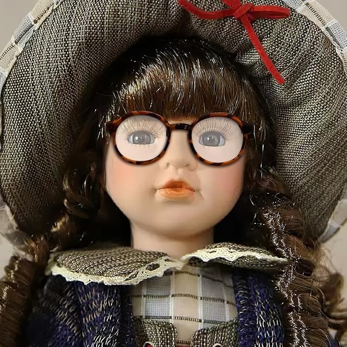 TOYANDONA Doll Glasses for 18 inch Doll Accessories, 6 Colors Round Mini Eyeglasses Dress Up Glasses with Clear Lens for Crafts Pets Creating Different Character Looks