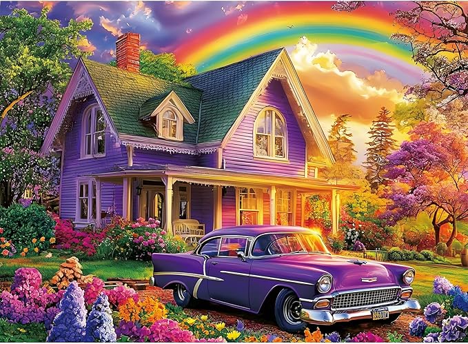 500 Piece Puzzle for Adults - City at Dusk Puzzles| Recycled Cardboard Car Jigsaw Puzzles | Challenging Family Activity Great Gift Idea for Family Friends | Difficult Puzzle Size 20.5X 15 in