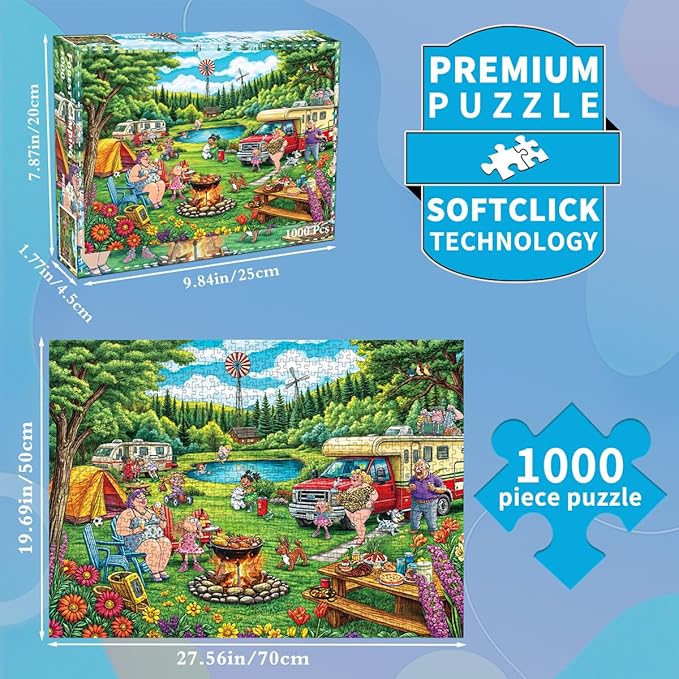 Jigsaw Puzzles for Adults 1000 Piece Puzzle for Adults 1000 Pieces Puzzle 1000 Pieces-Forest Camping