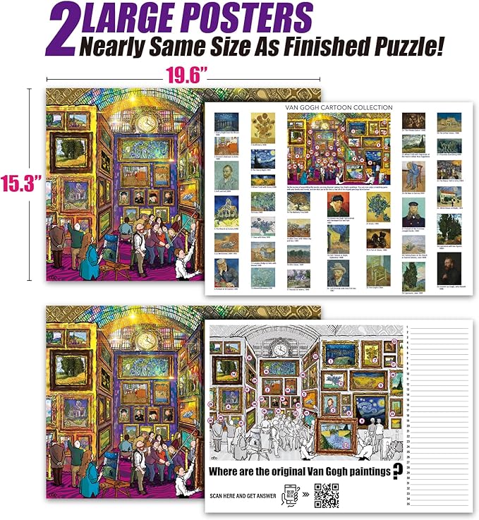 Antelope - 500 Piece Large Format Jigsaw Puzzle for Adults, Van Gogh Jigsaw Puzzles, Large Pieces, No Dust Puzzles for Senior Citizen, 500 PC, Non-Glare Finish, Interlock Smoothly