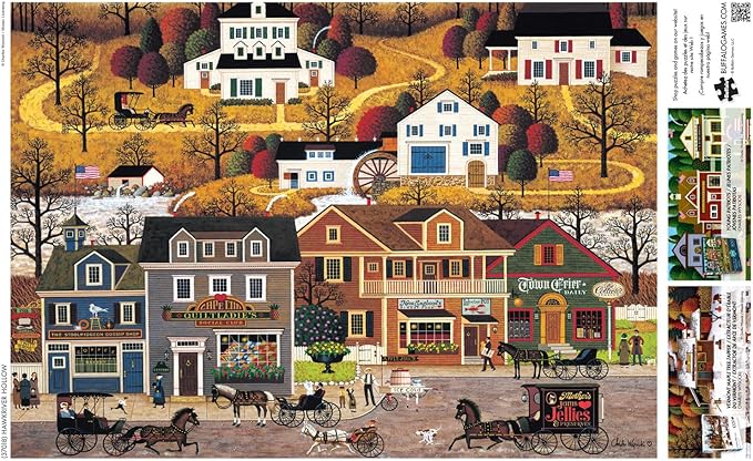 Buffalo Games - Charles Wysocki - Hawk River Hallow - 500 Piece Jigsaw Puzzle Colorful Puzzle for Adults – Precision-Cut Pieces, Beautiful Artwork, and Hours of Relaxing Fun