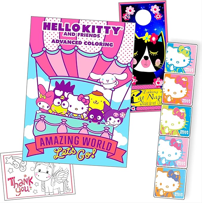 Bendon Hello Kitty Advanced Coloring Book and Stickers with Hello Kitty Coloring Book, Stickers, and More