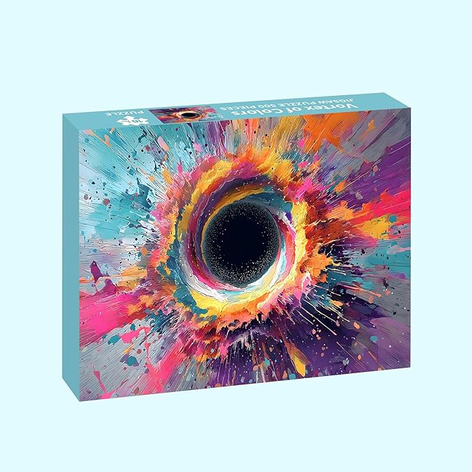 Puzzles for Adults 500 Pieces, Colorful Wall Art Jigsaw Puzzles 500 Pieces - Vortex of Colors, Impossible Puzzle for Wall Decor