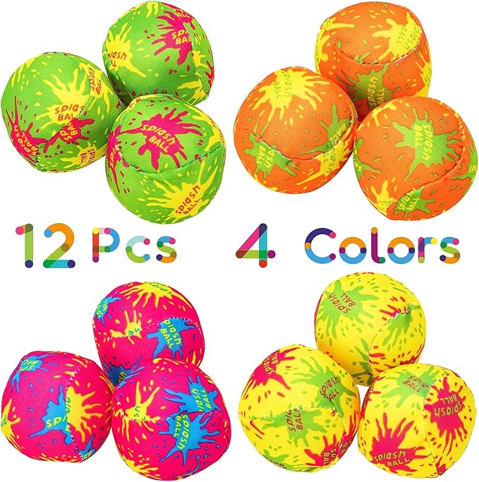 12 Pcs Water Splash Balls Float Mini Water Bomb Balls for Pool, Water Absorbent Ball for Water Activities, Summer Beach Soaking Games Ball Party Activities
