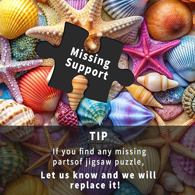 Jigsaw Puzzles for Adults 1000 Pieces-Colorful Seashell and Starfish, 1000 Piece Puzzle for Adults with Letter on Back No Dust, Beach Puzzles with 1:1 Poster(27.6"x19.7")