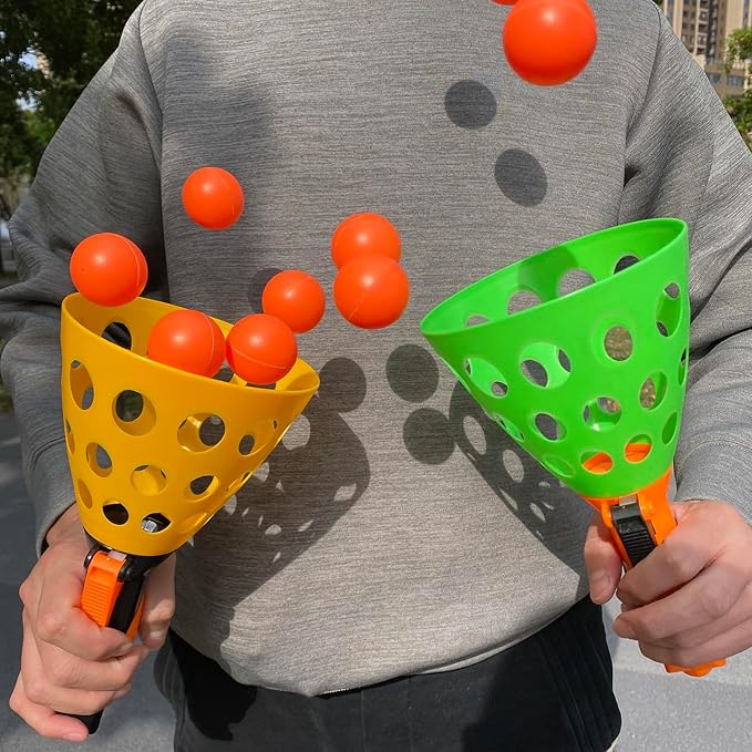 catch ball game for kids, Outdoor Indoor Games, Pop and Catch Ball Family Games with 2 Launcher Baskets and 12 Balls, Summer Beach Yard Sport Birthday Party Gifts Toys Ages 4 5 6 8 12+ Years Old