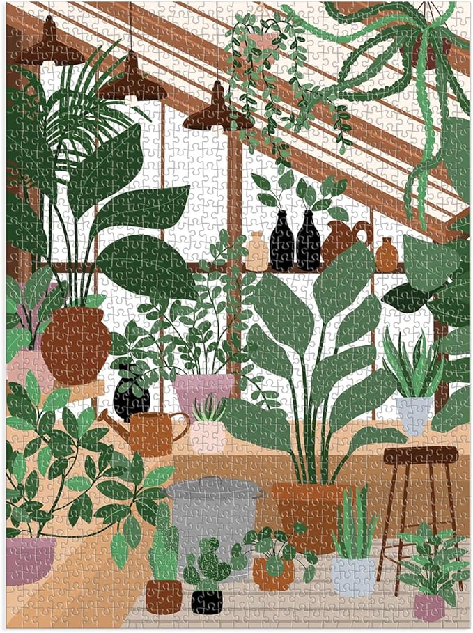 Galison House of Plants 1000 Piece Puzzle in Square Box from Galison - Fun and Botanical 1000 Piece Puzzle, Featuring Artwork from Frankie Penwill, Thick and Sturdy Pieces, Great Gift Idea