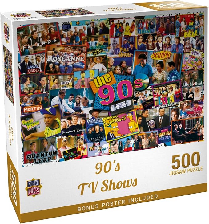 Masterpieces 500 Piece Jigsaw Puzzle for Adults and Families - 90's Television Shows - 19.25"x26.63"